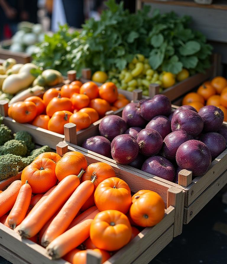 Fresh local vegetables at a Japanese market in Tokyo